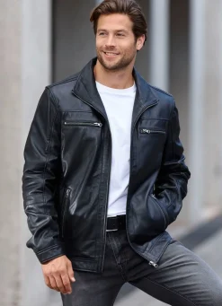 Best BADER Lederkurzjacke mit Innentaschen SCHWARZ