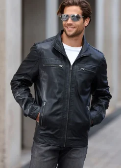 Best BADER Lederkurzjacke mit Innentaschen SCHWARZ
