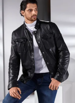 Hot CABRINI Lederkurzjacke von „“ ANTIK SCHWARZ