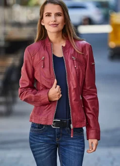 New CABRINI Lederkurzjacke von „“ ANTIK ROT