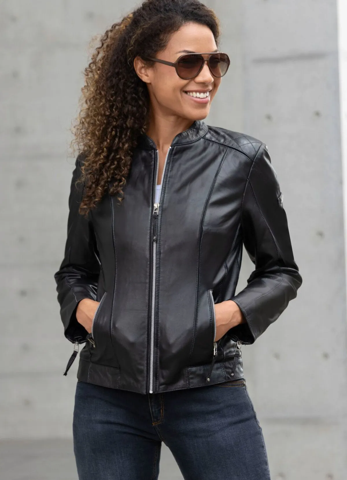 CABRINI Lederkurzjacke von „“ SCHWARZ