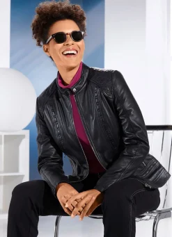 New Caminari Lederkurzjacke von „“ SCHWARZ