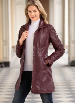 Discount CABRINI Lederkurzmantel von „“ BORDEAUX