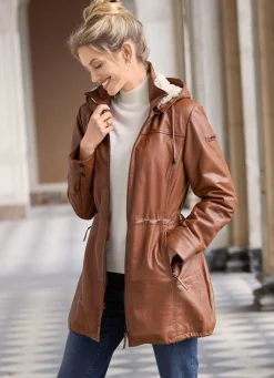 Best CABRINI Lederkurzmantel von „“ COGNAC ANTIK