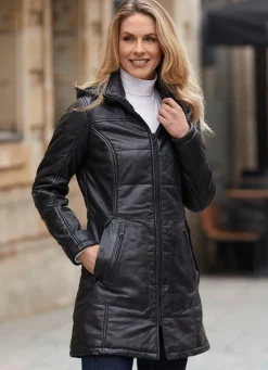 Sale Caminari Lederkurzmantel von „“ SCHWARZ