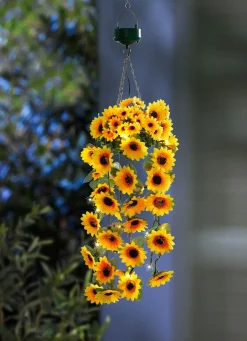 Clearance BADER LED-Hängeampel mit Sonnenblumen GELB-GRÜN