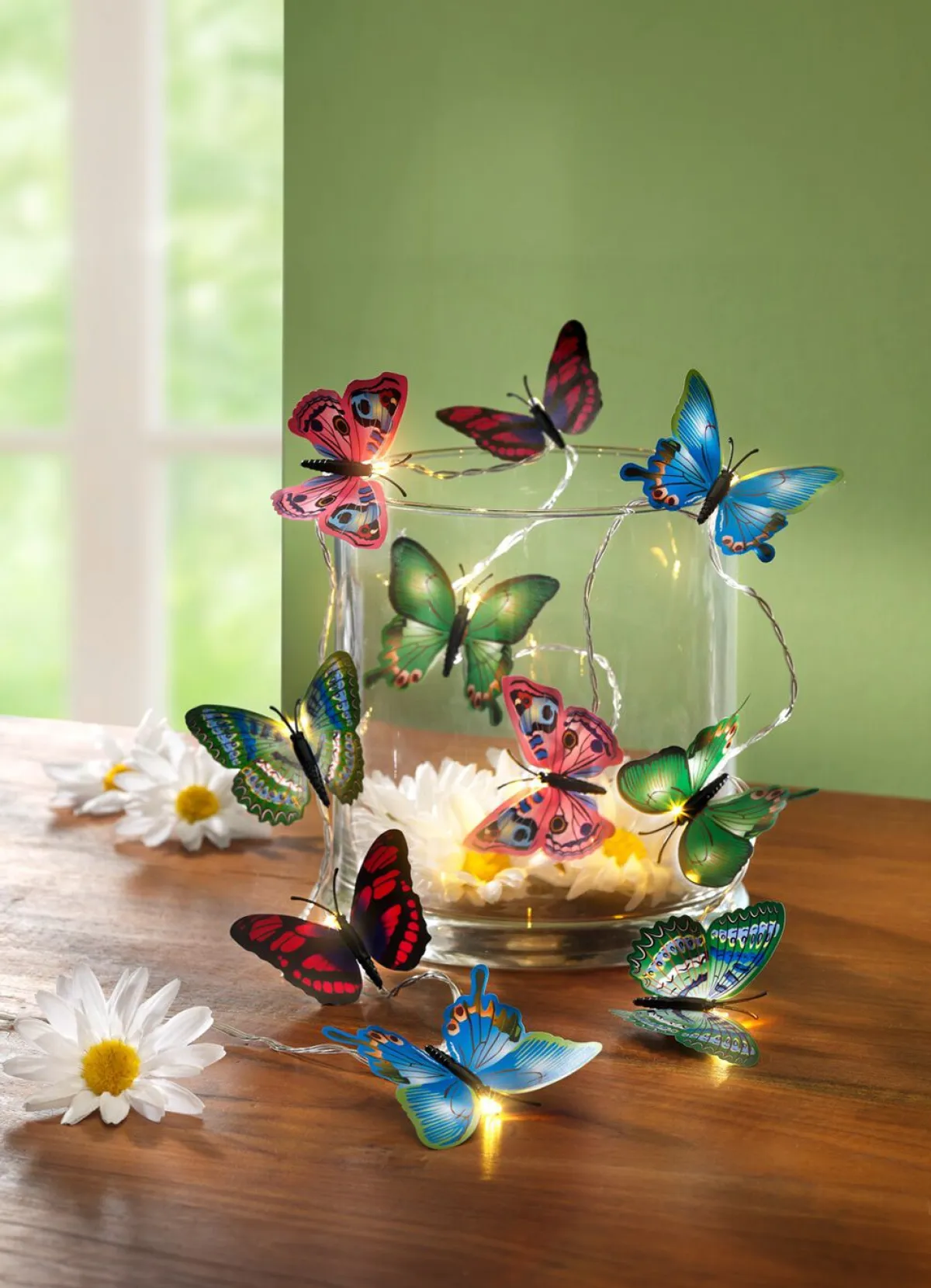 Discount BADER LED-Lichterkette mit 10 Schmetterlingen BUNT