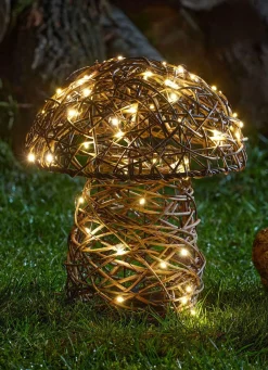 Best BADER LED-Rattan-Pilz mit Timerfunktion BRAUN