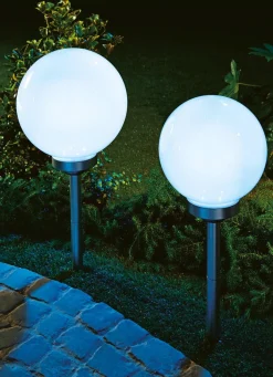 Online BADER LED-Solar-Gartenleuchte WEISS/SILBER