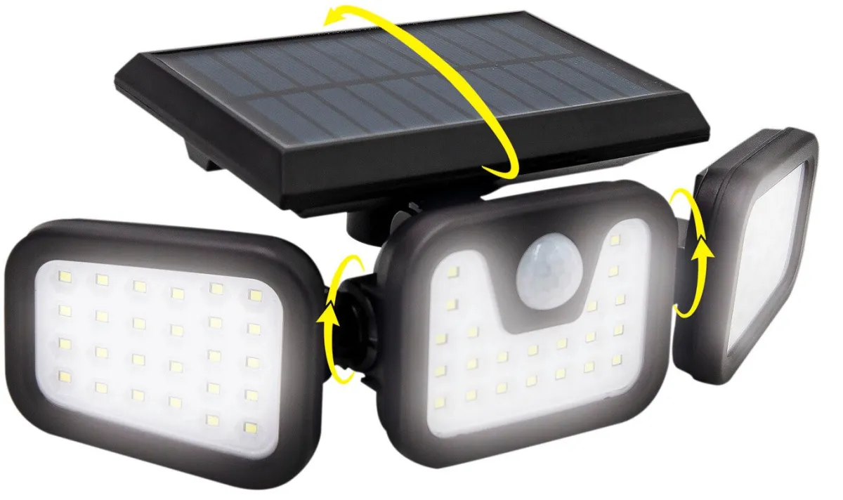 Best BADER LED-Strahler Panta Trio Solar SCHWARZ