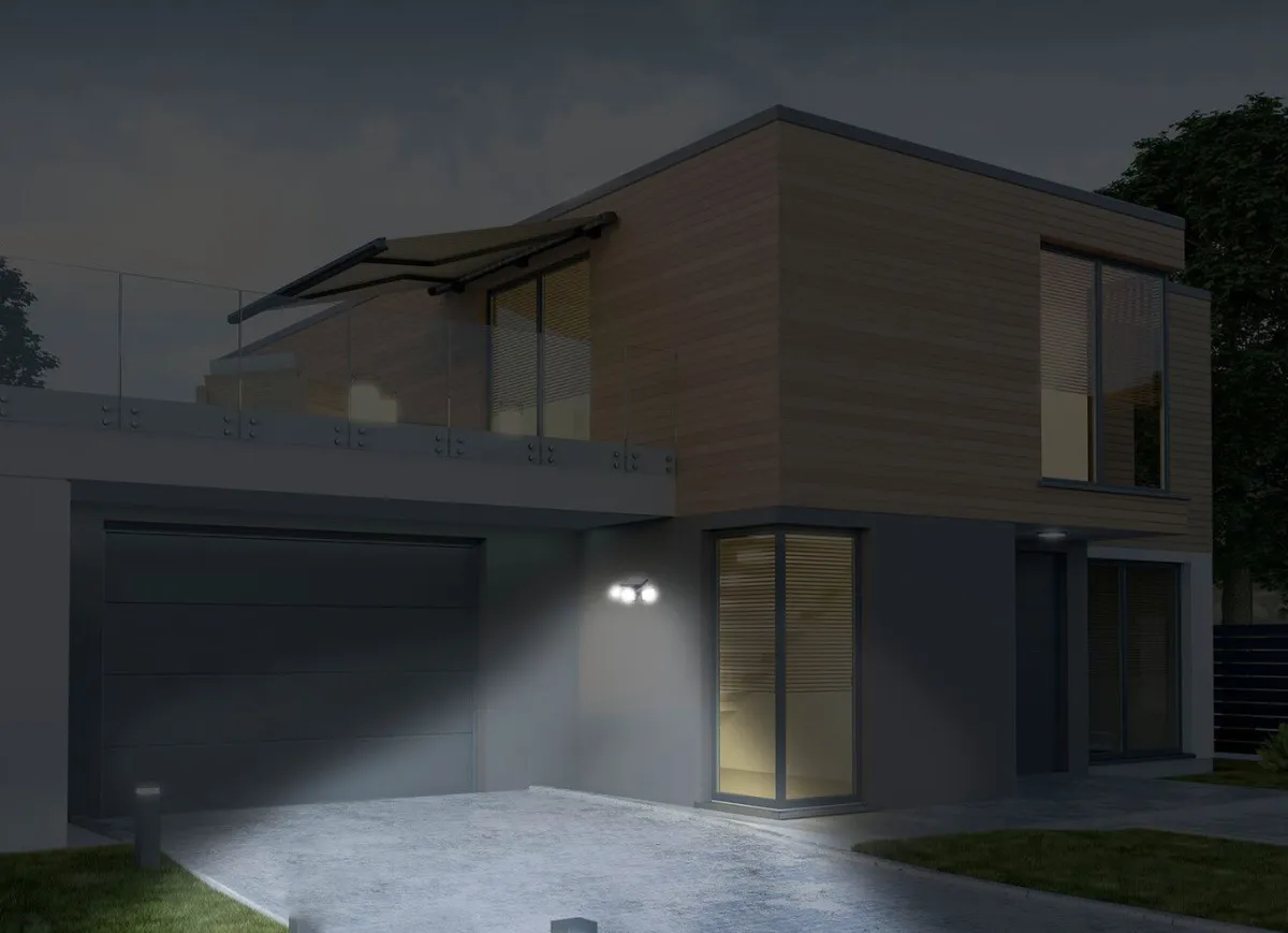 Best BADER LED-Strahler Panta Trio Solar SCHWARZ
