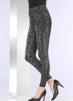 Best KLAUS MODELLE MADE IN GERMANY Leggings SCHWARZ-SILBERFARBEN