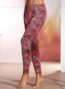 Sale PLANTIER Leggings mit Animal-Print SCHWARZ-ECRU-ROT