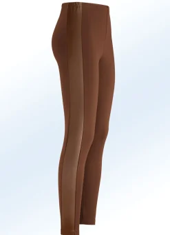Hot BADER Leggings im interresanten Materialmix COGNAC