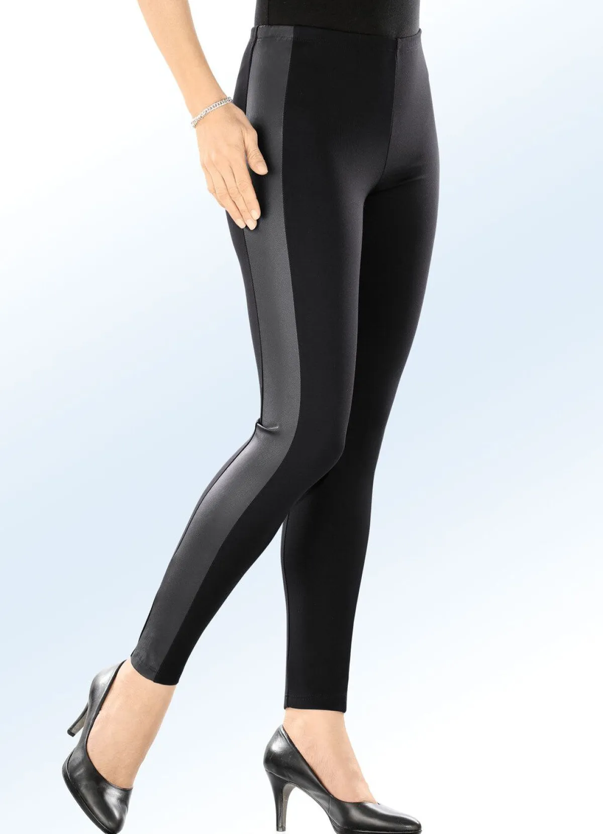 Outlet BADER Leggings im interresanten Materialmix SCHWARZ