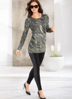 Outlet BADER Leggings im interresanten Materialmix SCHWARZ