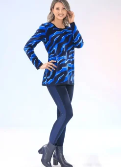Online BADER Leggings im interresanten Materialmix MARINE