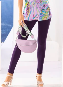 New BADER Leggings mit Zierknöpfen AUBERGINE