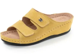Sale BADER Leichte Damen-Pantoletten, Weite G, mit Klettverschluss GELB