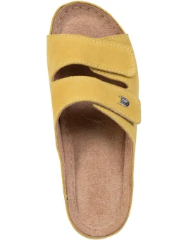 Sale BADER Leichte Damen-Pantoletten, Weite G, mit Klettverschluss GELB