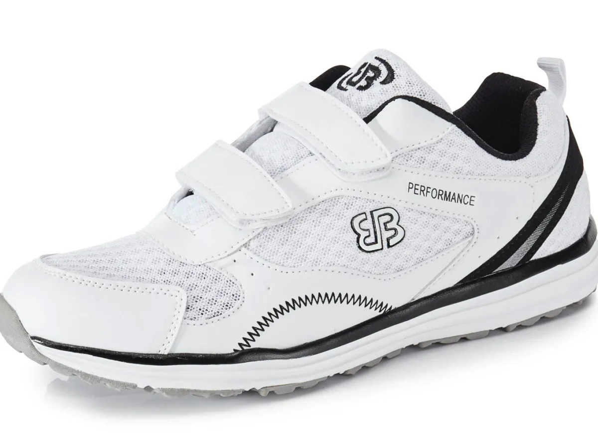 Discount BADER Leichte Herren-Slipper, mit herausnehmbarem Fußbett WEISS-SCHWARZ