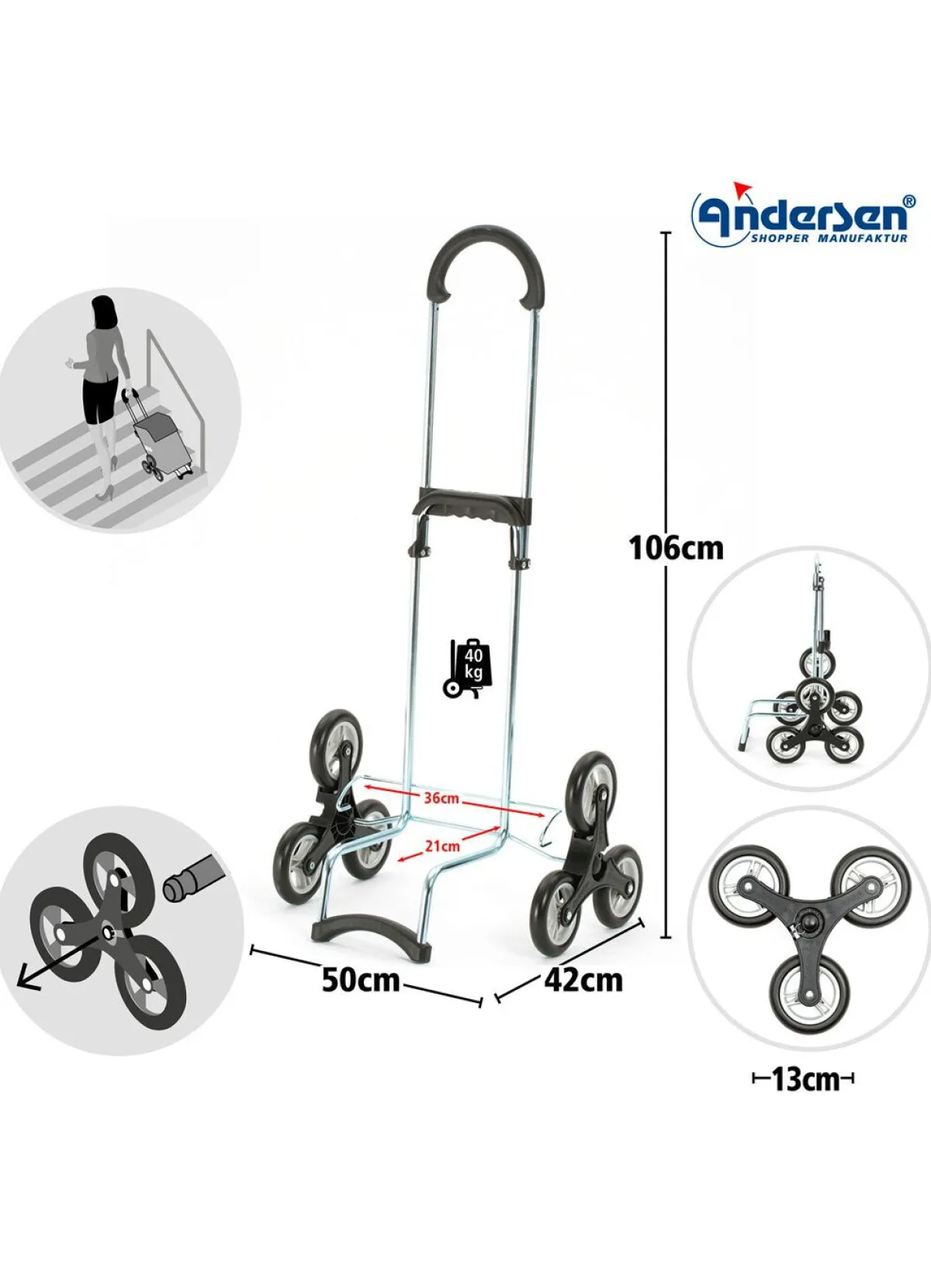 BADER Leichter und robuster Einkaufsroller von Andersen MINT
