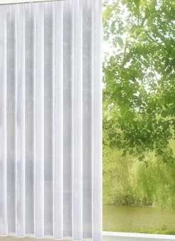 Best BADER Leicht transparenter Store mit Automatikfaltenband WEISS