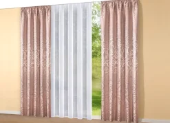 Best BADER Leicht transparenter Store mit Automatikfaltenband WEISS