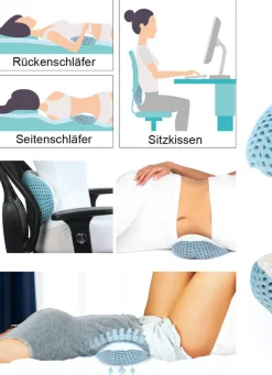 Sale BADER Lendenkissen 3-in-1 – entspannt sitzen und schlafen WEISS-GRAU
