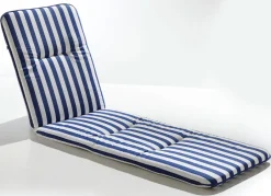 Best BADER Liegen-Auflage mit Bezug aus 100% Baumwolle BLAU-WEISS