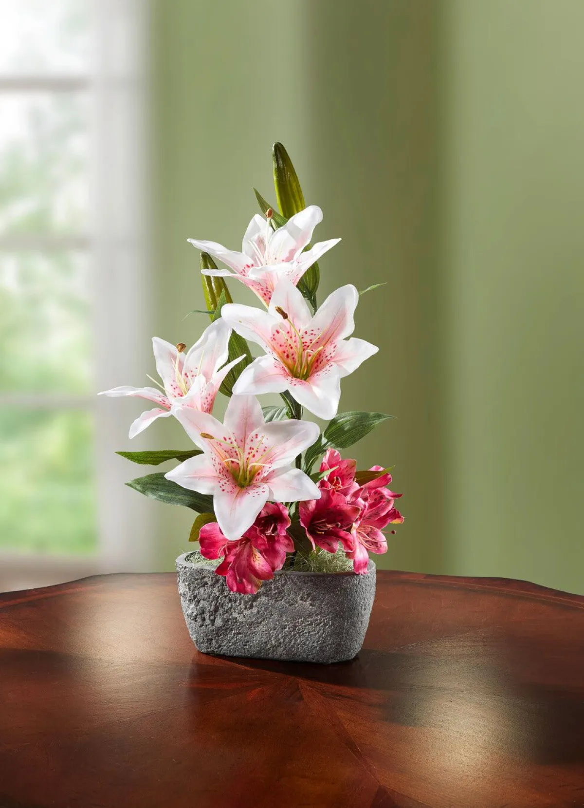 BADER Lilien-Arrangement im Topf WEISS-ROSA