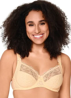 Outlet LingaDore Bügel-BH mit Jacquard-Dessin und elastischer Spitze CHAMPAGNER