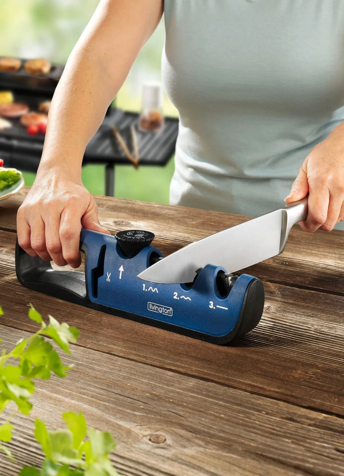 Outlet LIVINGTON Blade Star: Schärfen, schneiden und polieren in Sekunden BLAU