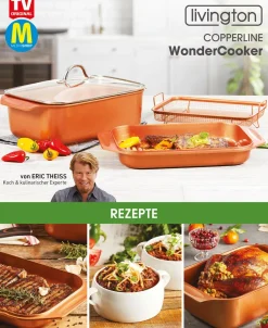 New LIVINGTON Copperline WonderCooker inkl. Glasdeckel BRAUN-KUPFER