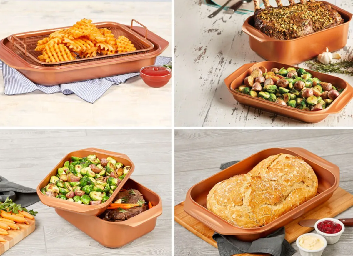 New LIVINGTON Copperline WonderCooker inkl. Glasdeckel BRAUN-KUPFER