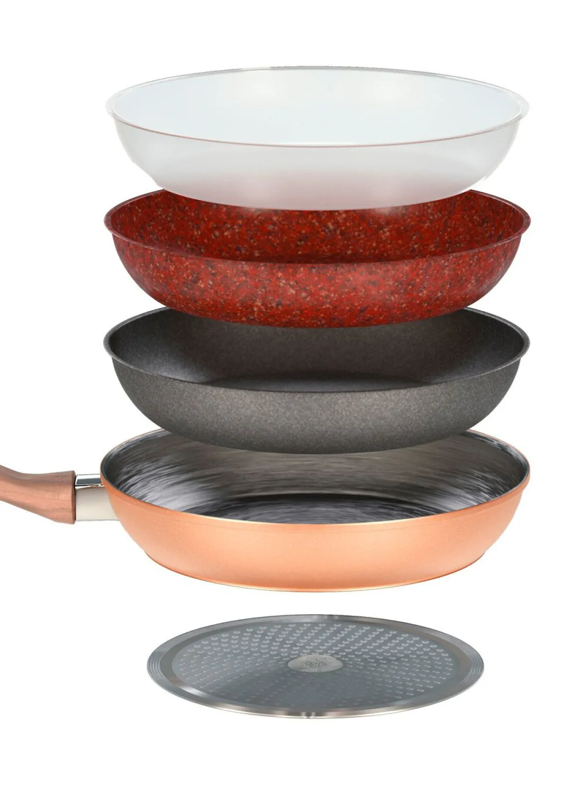 Discount LIVINGTON Copper & Stone Pfannen mit Antihaftbeschichtung BRAUN