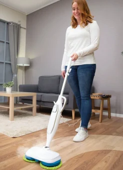 Discount LIVINGTON SteamTwister Dampf-Rotationsmopp WEISS