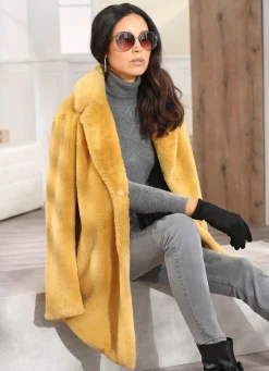 Online BADER Longjacke aus kuschelweichem Kunstpelz SAFRAN