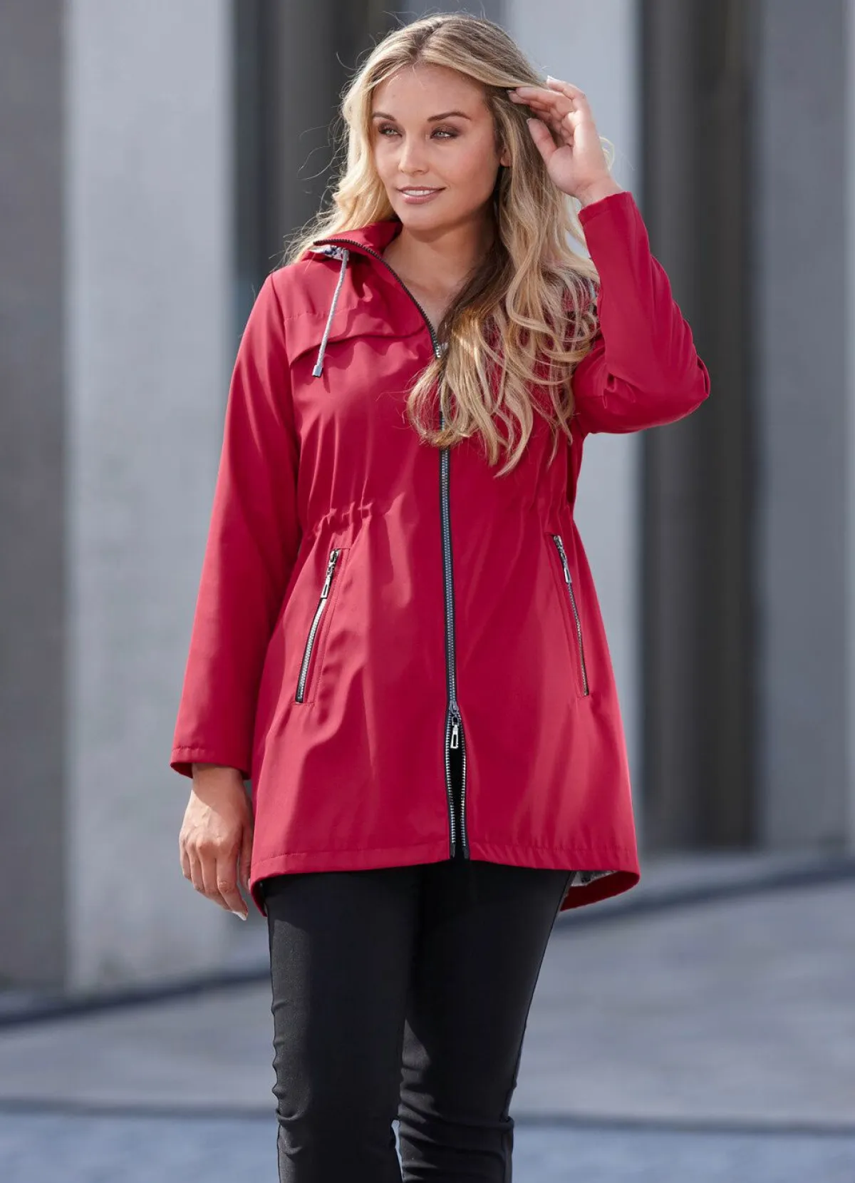 Clearance BADER Longjacke mit abnehmbarer Kapuze RUBINROT