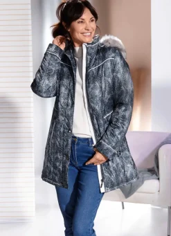 Online BADER Longjacke mit abnehmbarer Kapuze GRAU-WEISS-BLEU-ROSÉ