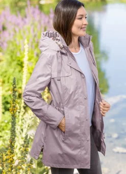 BADER Longjacke mit abnehmbarer Kapuze FLIEDER