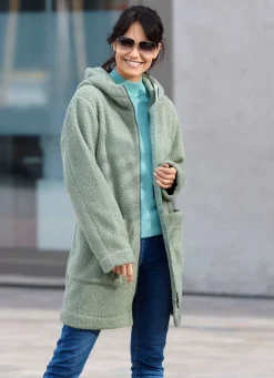 Online BADER Longjacke mit angeschnittener Kapuze JADEGRÜN