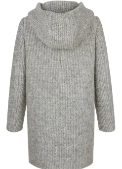 Hot BADER Longjacke mit fester Kapuze HELLGRAU-ECRU