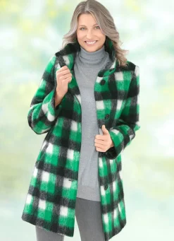 Clearance BADER Longjacke mit Karodessin BOTTEGAGRÜN-SCHWARZ-ECRU