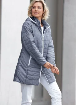 Clearance BADER Longjacke mit Minimaldessin MARINE-WEISS