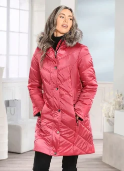 BADER Longjacke mit umschlagbaren Ärmeln in Kontrast KORALLE