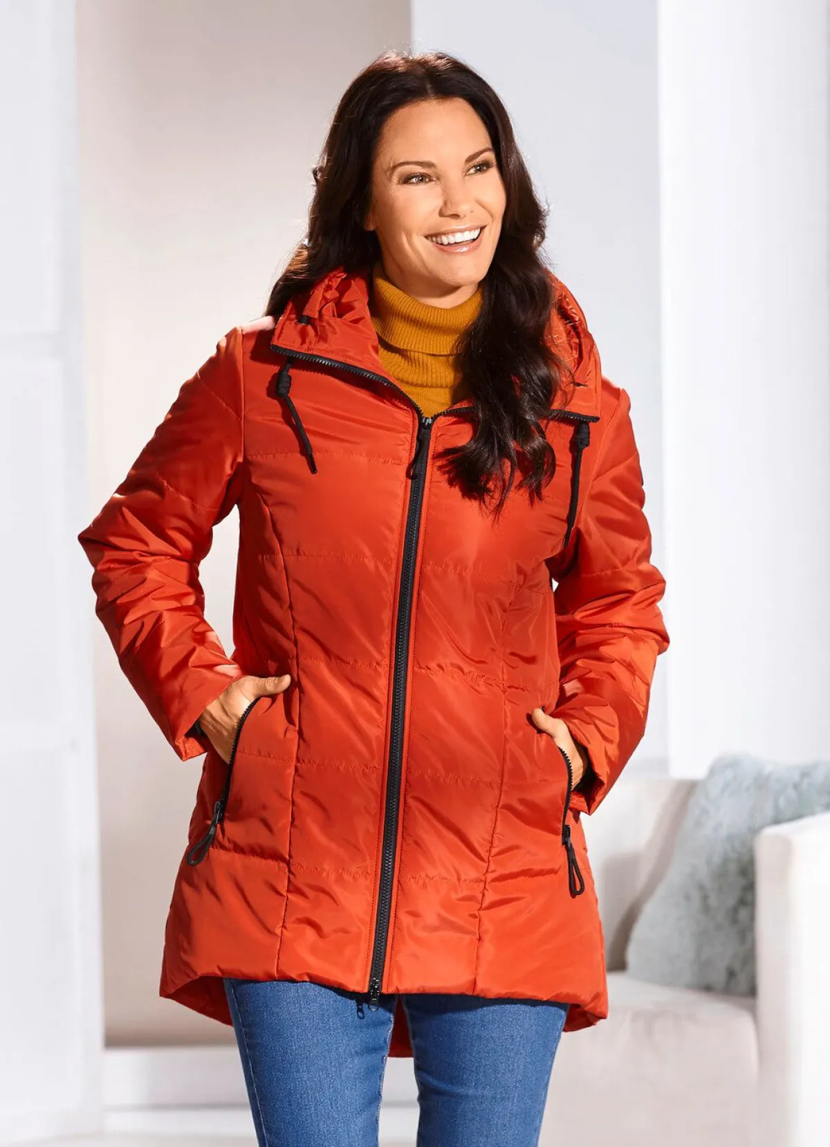 Hot BADER Longjacke mit umschlagbarem Regenschild KÜRBIS
