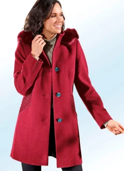 Best BADER Longjacke in 2 Farben mit kontrastfarbenem Zierstepp an den Schubtaschen KARMINROT
