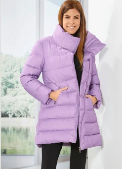 Sale BADER Longjacke mit dezent glänzendem Hahnentritt-Dessin LAVENDEL