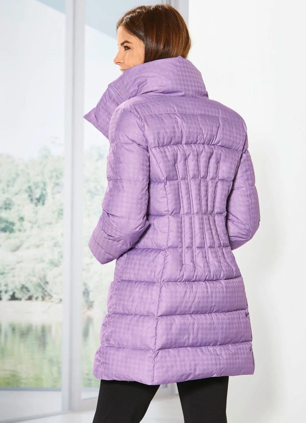 Sale BADER Longjacke mit dezent glänzendem Hahnentritt-Dessin LAVENDEL